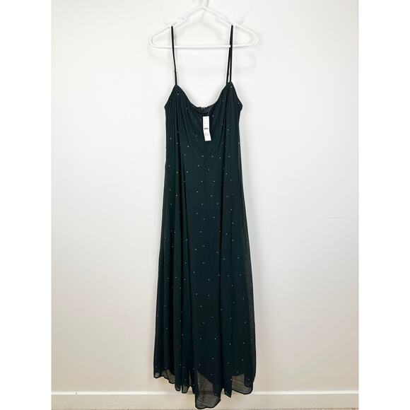 J.Crew Embellished Slip Gown Black Maxi Long Dress Formal Evening US 14 NWT - Picture 5 of 14